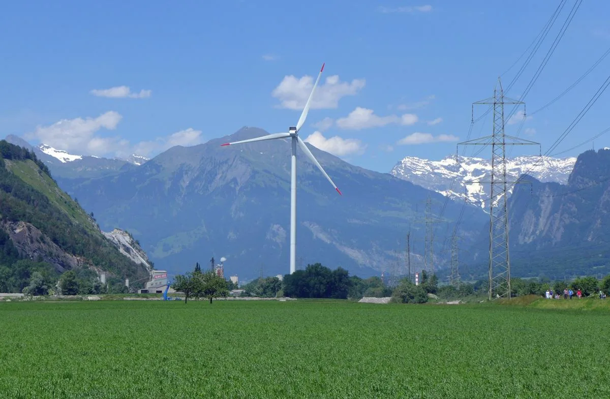 Windenergieanlage in Haldenstein bei Chur.
